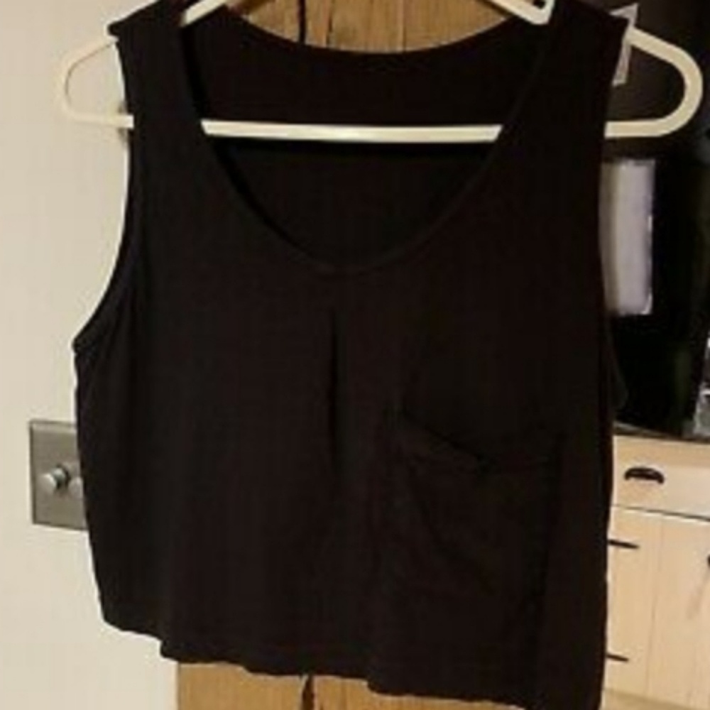 NWOT American Apparel Black Crop Top One Size